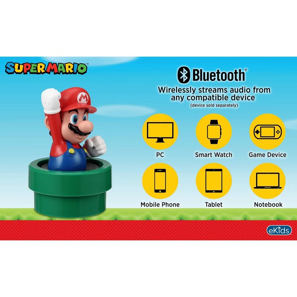 Nintendo Super Mario iHome Bluetooth Speaker Micro USB Charging Cable Included - Picture 2 of 12